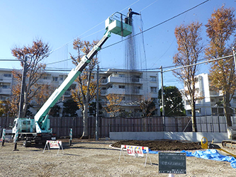 防球ネットの施工